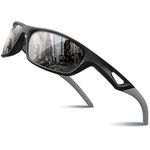 RIVBOS Polarized Sports Sunglasses Driving Sun Glasses for Men Women Tr 90 Unbreakable Frame for Cycling Baseball Running Rb831 (Black&Grey)