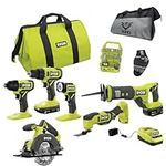 6 Power Tools Combo Kit Bundle with