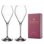 DIAMANTE Prosecco Champagne Flute Glasses - Premium Lead Free Crystal - Set of 2