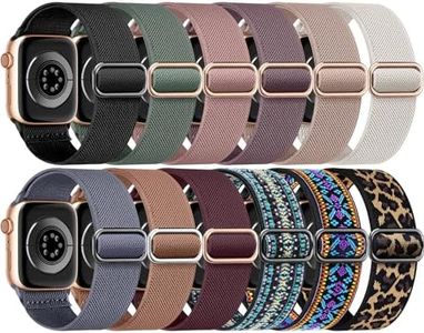 12 Pack Stretchy Nylon Bands Compatible with Apple Watch Band 40mm 45mm 44mm 41mm 38mm 49mm 42mm for Women Men,Elastic Solo Loop Braided Straps for iWatch Band Series 9 SE 8 7 6 5 4 3 2 1 Ultra 2/1