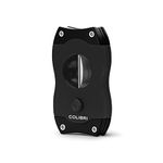 Colibri V-Cut Cigar Cutter| Black |Spring Loaded Release - Deep 7mm V Cut - Up-to 60+ Ring Gauge Cigars - Ergonomic Design