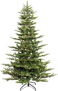 Puleo International 7.5 Foot Pre-Lit Aspen Fir Artificial Christmas Tree with 700 UL Listed Clear Lights Green