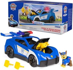 Paw Patrol: Search & Rescue, Chase Launch 'N' Rescue Cruiser with Figure & 2 Projectiles, Lights, Sounds, & Hidden Launcher, Kids Toys for Boys & Girls Ages 3 and up
