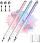 Stylus Pens for Touch Screens, 2 in 1 High Precision Universal Stylus Pen for iPad Compatible with Apple, iPhone, iPad, Android, Microsoft Tablets, Phones, 3 Pack - Blue, Pink, Purple