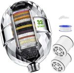 32 Stage Shower Filter with Vitamin C for Hard Water - Water Softener Shower Head Filter with Replaceable Multi-Stage Filter Cartridge to Remove Chlorine, Heavy Metal