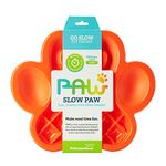 PetDreamHouse PAW Dog Slow Feeder Bowl, Puppies or Cats Plate Food Treats Controls Fast Eating Anti Bloating-Orange