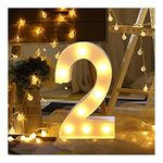 Hotsellhome LED Alphabet Letter Lights Light Up Warm White Night Light Plastic Letters Numbers Standing for Home Party Bar Wedding Festival Birthday Decorations Xmas Gifts (2)