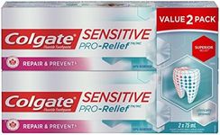 Colgate Sensitive Pro-Relief Repair & Prevent Toothpaste - Dual Zinc and Fluoride Formula for Gum Health, Cavity Protection Whitening Toothpaste, 75ml, 2 Count