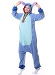 RANSUU Stitch Onesies Adult Costume Angel Pyjamas Women Men Carnival Christmas Nightwear Animal Halloween Unisex Cosplay Blue XL