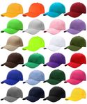 Falari 24 Pack Unisex Baseball Cap Bulk Wholesale Plain Blank Hat Adjustable Size Assorted