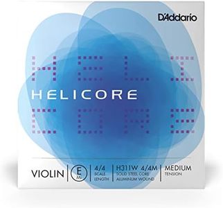 D'Addario Orchestral - Helicore 4/4 Size Violin String - Aluminum Wound E String - H311W 4/4M - E String Only - Medium Tension