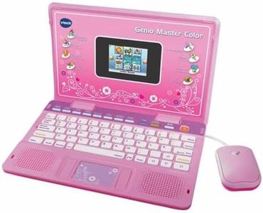 VTech - Genio Máster Color Bilingüe, Ordenador portátil para niños, pantalla a color, enseña vocabulario, matemáticas, ciencias a través de 180 actividades en español e inglés, color rosa (80-133867)