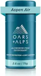 Oars + Alps Aluminum Free Deodorant for Men and Women, Dermatologist Tested and Made with Clean Ingredients, Travel Size, Aspen Air, 1 Pack, 2.6 Oz