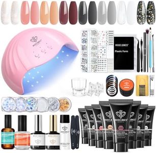 Modelones Kit Ongle Gel UV Complet 8 Couleurs 15 ml Polygel Extension pour Ongles avec 48W Lampe Manicure Vernis à Ongles Semi Permanent Nail Art Outil Base et Top Coat, Faux ongles, pour Debutant