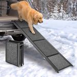 Papettly Dog Car Ramp 180 * 50CM - Folding Dog Ramp for Cars with Anti-Slip Rug Surface, Portable Pet Stair Ramp with Wide & Long Dog Steps for Large Dogs Up to 300LBS/136KG Get Into Car, SUV & Truck