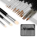 PTUI Miniature Paint Brushes - Dry Brush Set Miniature Painting Modeling Fine Detail Paint Brush Set, Drybrush Paint Brush for Warhammer 40k Miniature, Vallejo, Model, Citadel, Figurine (black)