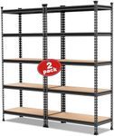 WORKPRO 5-Tier Metal Storage Shelving Unit, 36”W x 18”D x 72”H, Adjustable Storage Rack Heavy Duty Shelf with Particle Board, 4000 lbs Load Capacity (Total) for Garage Warehouse, Pack of 2