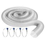 2-1/2" x 10' Clear PVC Dust Collection Hose (Hose w/ 4 Thumbscrew Clamps) Hose is American Made