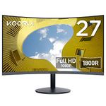 KOORUI 27-Inch Curved Computer Monitor Full HD 1080P 75Hz Gaming Monitor 1800R LED Monitor HDMI VGA, Tilt Adjustment, Eye Care, Black