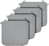 FUNHOME 4 Pack Outdoor Chair Seat Cushion Covers, No Insert! Water-Resistant Patio Furniture Cushion Slipcovers with Zipper 24 x 24 Inch Replacement Cover Only (Light Grey)