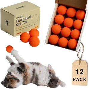 Rawry Foam Ball Cat Toy – 12-Pack of Soft, Bouncy Balls for Cats – Durable, Interactive Indoor Play (12 Balls - Orange)