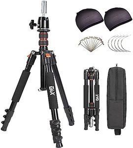 GEX Multifunction Mannequin Tripod Stand Canvas Block Training Doll Manikin Head Wig Stand (Camera) for Cosmetology Hairdressing