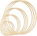 12 Pack Wooden Bamboo Floral Hoop L