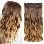 ZALYA Imported Quality Clip-In Hair Extensions For Women Black Blonde Curly Hair 24 Inch 150 gram