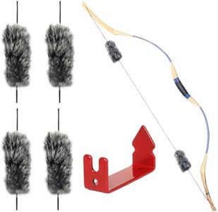 SOPOGER Archery Bow String Silencers - 2 Pair Rabbit Fur String Dampener & String Separator Recurve Bow Stabilizer Bowstring Dampener for Longbow Traditional Bow Hunting Shooting Practicing (Black)