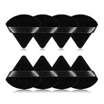 8Pcs of Triangular Powder Puff Makeup Sponges, Made of Super-soft Velvet, Designed for Contouring, Eye, and Corner, Beauty Blender Foundation Mixing Container.(Black)