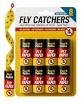 JKG® 8 PACK STICKY FLY TRAP CATCHER - Super Sticky Killer Strips Tape | Catches Moth, Flies, Mosquitos, Wasp, Flying Insects Killer | Extra Sticky Indoor House & Garden Outdoor (Non-Toxic Papers)
