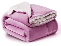 VAS COLLECTIONS? All Season Flannel Sherpa Blanket | Single 150 cm X 220 cm, Pink, skinfriendly