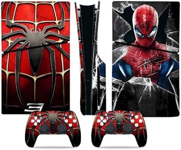 toxxos Toxxos PS5 Skin - Slim Disc Console and Controller Accessories Cover Skins PS5 Controller Skin Gift ps5 Skins for Console Full Set PS5 Skin Spider Red