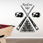 Vinyl Concept Pool Table Set Kids American Billiards New Billiard Wall Transfers Stickers New Wall Decal Mural Décor Diy Deco Removable Wall Decals Colorful Stickers A314