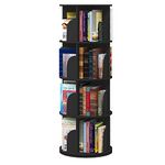 Intexca 360° Rotating Stackable Shelves Bookshelf Organizer - Black (4 Tier)