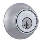 Weiser Elements Satin Chrome Round Deadbolt Lock, ANSI/BHMA Grade 3 Certified Front Door Lock, Kick Proof, Bump Proof & Anti-theft Exterior Door Lock with Key, Traditional Door Locks for Entry Door