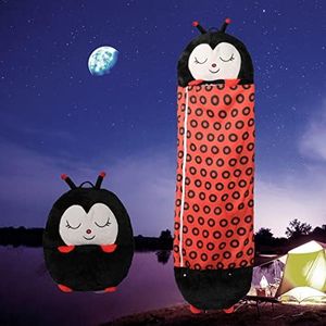 Mountview Sleeping Bag Child Mummy Bags Pillow Stuffed Kids Boy Girl Gift Red Ladybug 180cm L