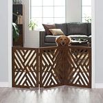 NEOCOLOURS Wooden Freestanding Foldable Safty Gate for Kids, Step Over Fence, Dog Gate for The House