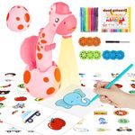 MOMSIV Kids Drawing Projector, Educational Portable Trace and Draw Projector Painting Toy Playset with Colourful 72 Patterns, 12 Markers and an Art Book for Toddler Boys and Girls Gifts, Pink