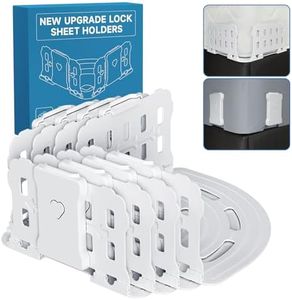 Bed Sheet Holders for Corners: Lock Sheet Holders with Reinforced Clips Keep Sheets Firm and Tight,No More Loose Sheets – Upgraded Extra Large Version for Twin,Full,Queen,King Size Mattresses (White)