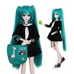 EVA BJD 1/3 SD Doll 24" Ball Jointed Gift BJD Doll +Makeup +Full Set School Uniform Girls (Green Hair)