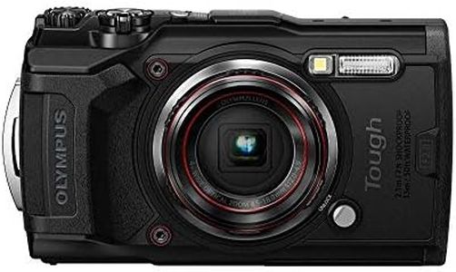 Olympus Tough TG-6 Actionkamera, 12 Megapixel Sensor, digitale Bildstabilisierung, 4x-Weitwinkel-Zoom, 4k-Video, 120fps, Wi-Fi, schwarz
