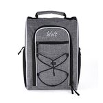 Wolt Golf Shoe Bag - Sports & Travel Shoes Carrier Bags with Ventilation & Double Outside Accessory Pocket, for women and men, Grey, Large, Sports Shoe Bag