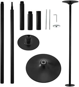 UMEKEN Stripper Pole Spinning Static Dance Pole Portable Removable Adjustable 45mm Dancing Pole for Home Exercise Club Party Pub, Dancer Pole for Beginner and Professional 440lb Weight Capacity, Black