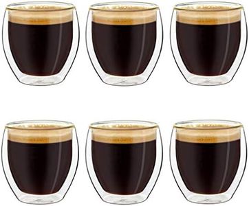 Creano Vasos Espresso de Doble Pared, 100 ml, Tazas Moka, Vasos térmicos con Efecto Flotante Set 16: 6X 100ml 6 Piezas (Paquete de 1)