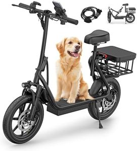 NAVIC T1PRO Electric Scooter Adults,Electric Scooter with Seat,Max 49 Miles Ranges,Top Speed 22 mph,750W Peak Motor,Adult Electric Scooter for Pets,Cargo with Back Basket