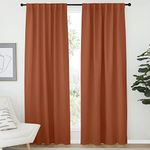 NICETOWN Halloween Blackout Curtain Panels Window Draperies, Burnt Orange Color, 52x84 inch, 2 Pieces, Insulating Room Darkening Blackout Drapes for Bedroom