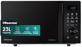 Hisense H23MOBSD1HUK 23 Litre 800W electronic Microwave with Auto Defrost, Digital Display, Smart Cook, Multi level cooking and Easy Clean- Black
