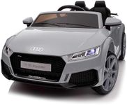 Hikiddo Electric Ride on Car for Kids, Licensed Audi 12V 7Ah Kids Ride-on Toy for Toddlers 2-5 Year Old with Remote, Bluetooth - Grey