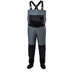 ONEWES Fly Fishing Waders Breathable Waterproof Stocking Foot Chest Waders for Men (Grey, Medium)